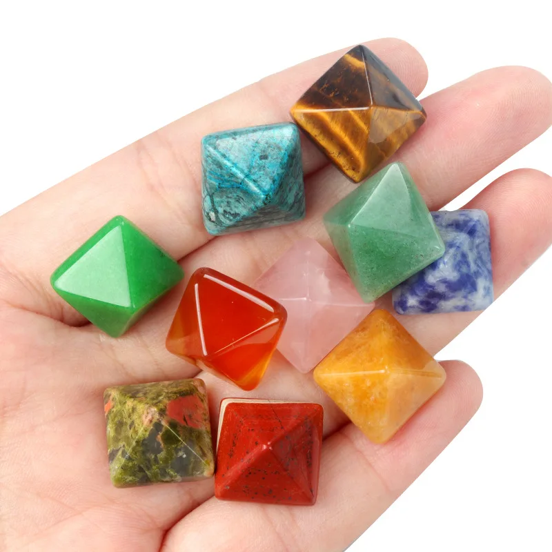 2PC Natural Tiger Eye red jasper Stone Pyramid  Polished Healing Crystal for Jewelry Home decoration DIY Accessories Wholesale