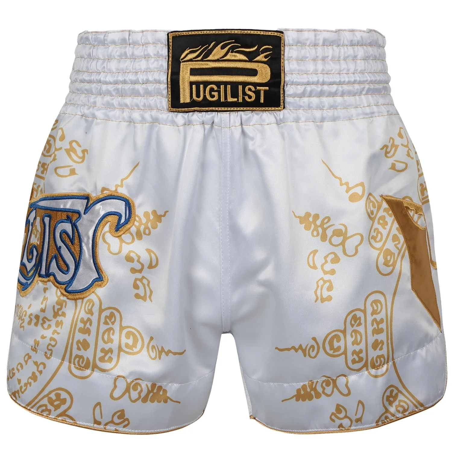 PUGILIST P3 white muay thai shorts boxing fight short sport shorts embroidery quick-dry