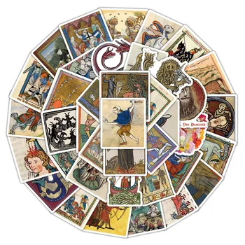 10/30/50PCS Biomeme Magnet Sticker Retro Medieval Illustration Graffiti Decorative Notebook Stationery Box Waterproof Decal