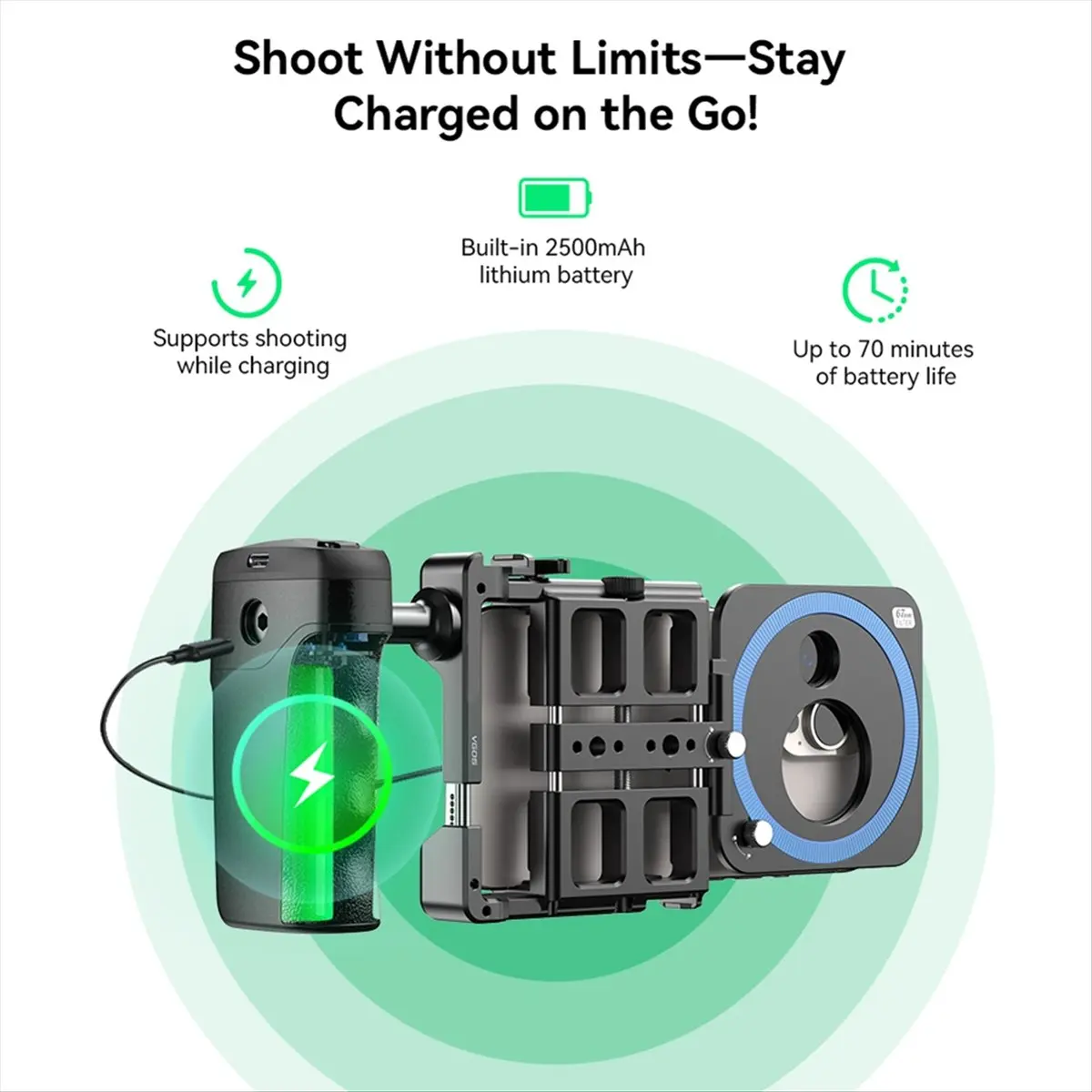 DTD179~Mobile Phone Live Bracket Cage Bluetooth 1/4 Inch Threaded Hole/Cold Shoe Interface for Video LED Mic Tripod