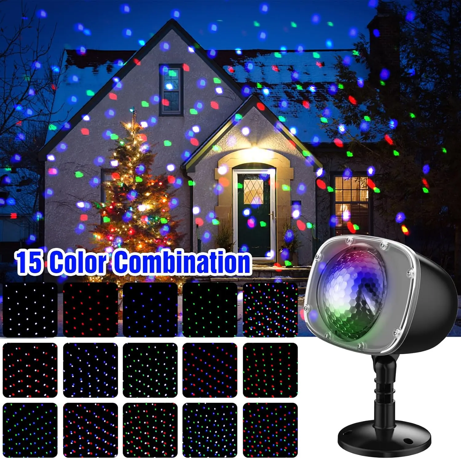 Christmas Snowfall Projector Light Waterproof LED Projector Lamp Halloween Snowflake Lighting Projector with Dynamic Snow Effect