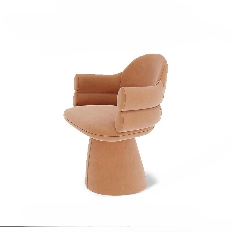 

Light luxury high-end creative solid wood dining chair villa discussion area designer senior armchair cream style