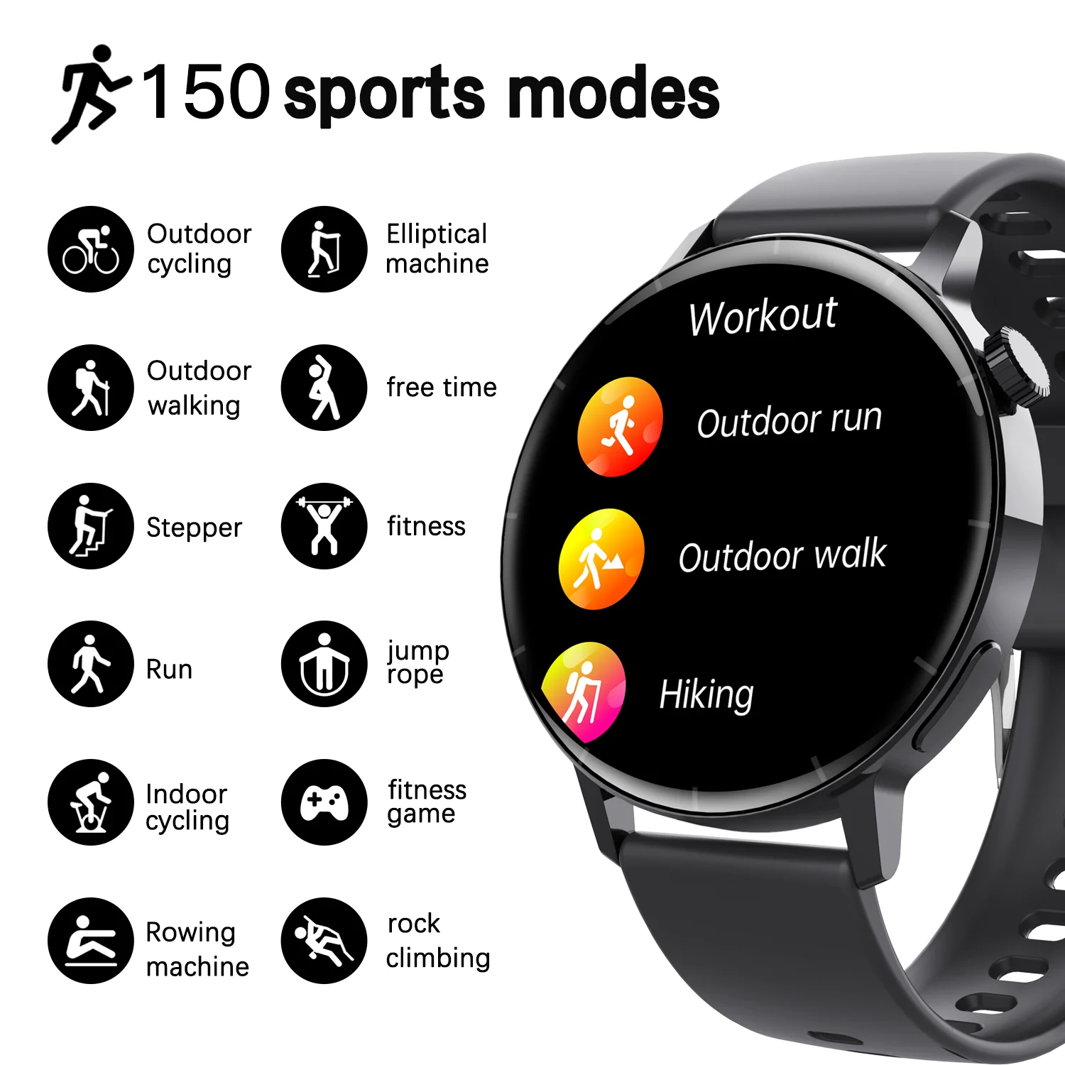 ساعة ذكية مناسبة لهواتف أبل أندرويد وشياوي ، بتقنية البلوتوث ، وبلوتوث ، من من من من نوع Apple andid وsort + Sport ، مقاومة للماء IP67