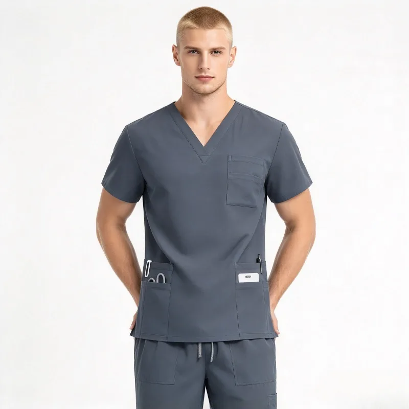 Men's Care Scrub 2-piece Workwear Suitable for Pharmacists Nurses and Skin Care Personnel in Pharmacies and Nursing Homes