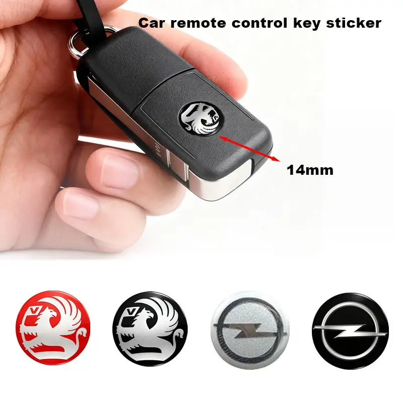 

2 шт. 3D-эмблемы из алюминия 14 мм для Opel Vauxhall Corsa Astra Mokka, декоративные наклейки на ключи, аксессуары для авто