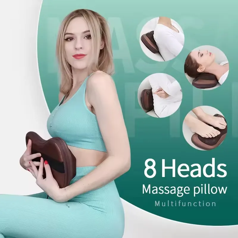 Maison voiture 8 tête masseur Cervical Shiatsu Massage cou dos taille corps électrique multifonctionnel Massage oreiller coussin
