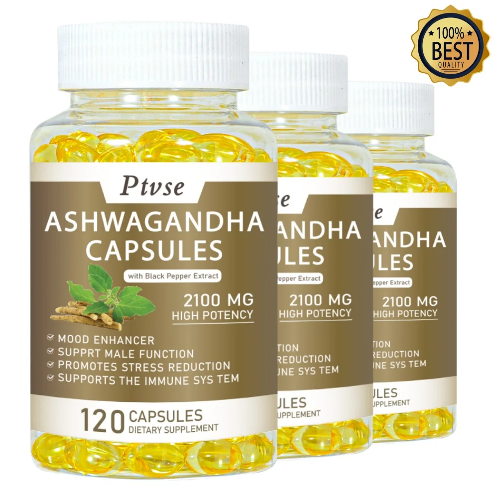 Ptvse Ashwagandha Extract Capsule Anti-oxidation, Lipid-lowering, Decompression, Improving Sleep, Enhancing Immunity