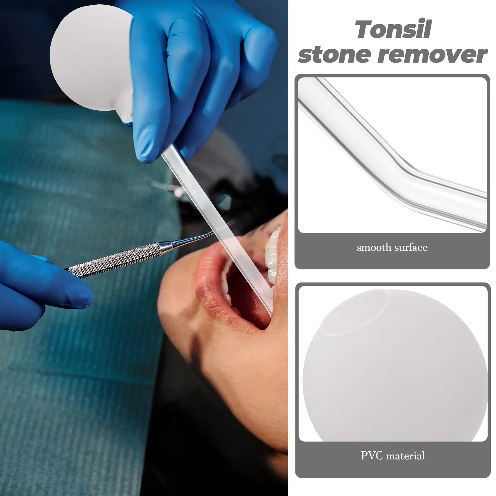 

Инструмент для удаления камней из миндалин для взрослых, устройство для чистки полости рта, тонкая текстура, безопасный материал, надежная работа, многофункциональность