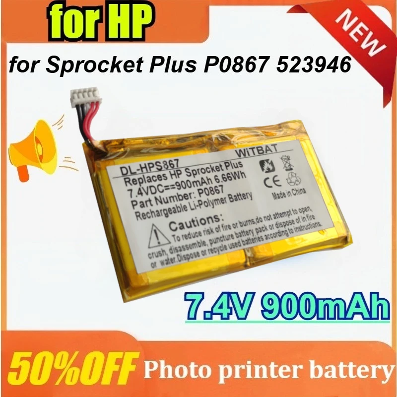 

For HP Sprocket Plus P0867 7.4V 900mAh Photo Printer Battery