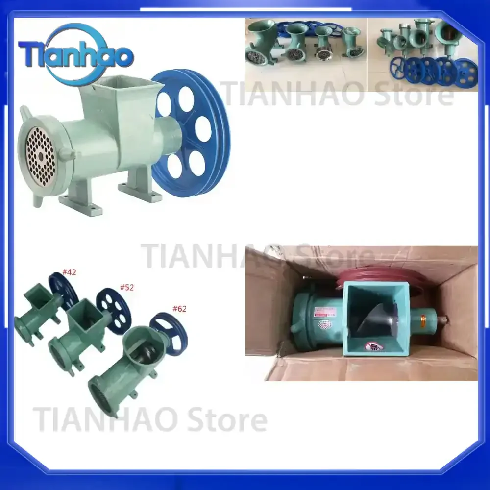 Cast Iron Electric Meat Grinder Mincer 32mm 42mm 52mm 62mm with Pulley for Motor Installation for