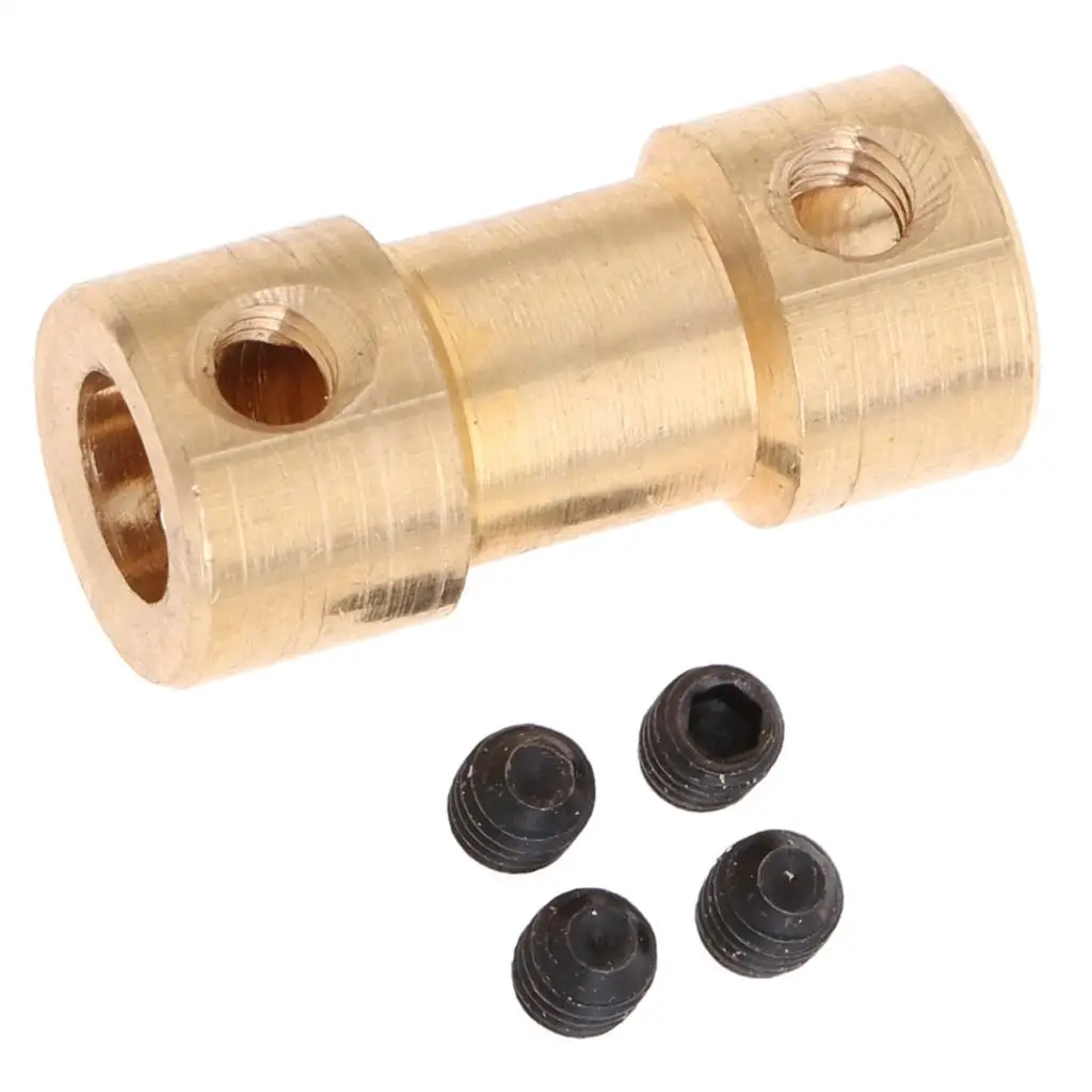 Brass Flexible Shaft Coupler Universal Motor Shaft Connector Rigid Sleeve for Drive Shaft Model DIY