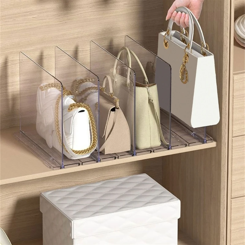 

Clear Closet for Handbags Acrylic Adjustable Storage Rack Purse Holder