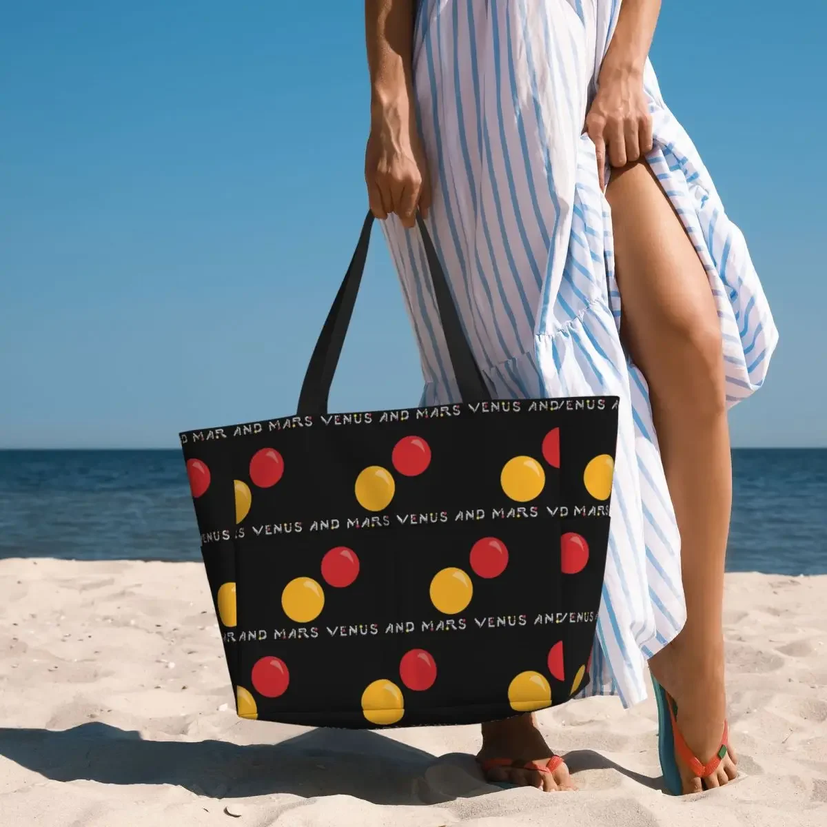 

Venus And Mars Minimalist Album Cover Beach Tote Bag Sport Gym Yoga Duffle Large Tote Bag Women Travel Bag Fitness bag