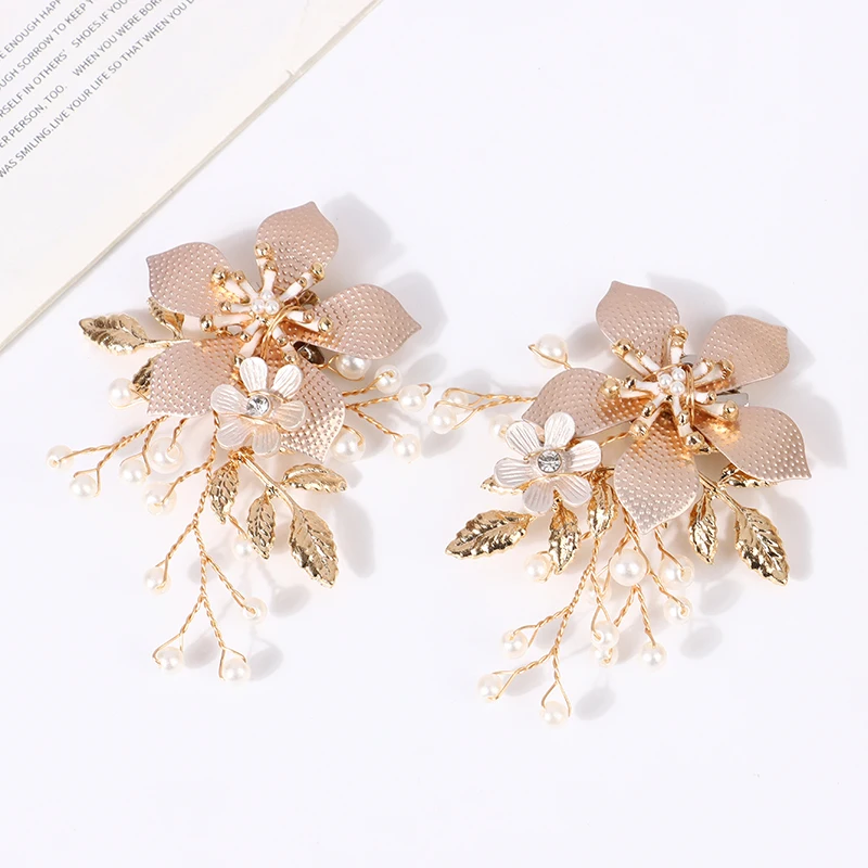 1Pair Rhinestone Shoe Clips Buckles Crystal Flower Shoe Charms Ornaments Wedding Party Boots Decoration For Women Girls