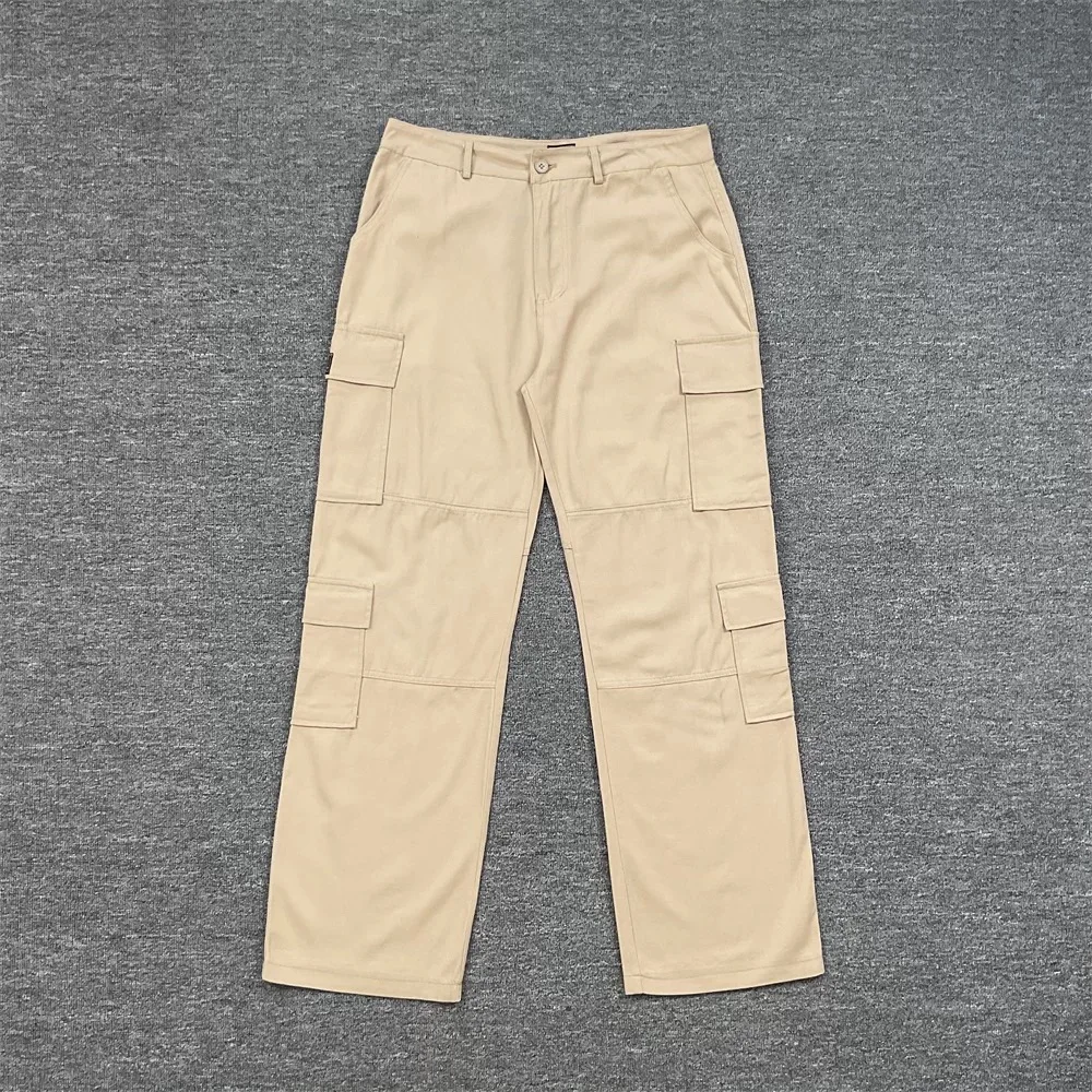 Moda camuflagem calças de trabalho soltas perna reta casual calças compridas para homens e mulheres vários kets algodão confortável