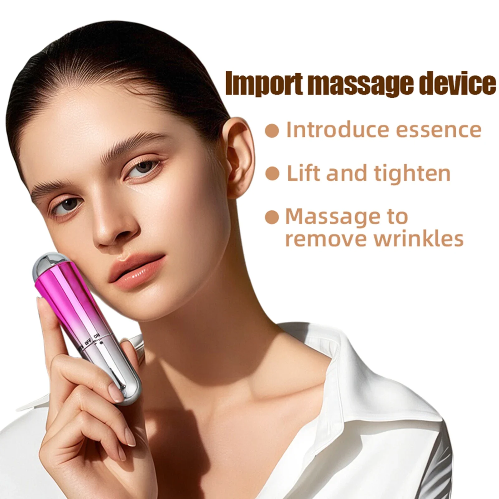 Ultrasonic Electric Vibration Eye Lift Wand Skin Care Facial Firming Massager Remove Dark Circles Eye Bags Puffiness