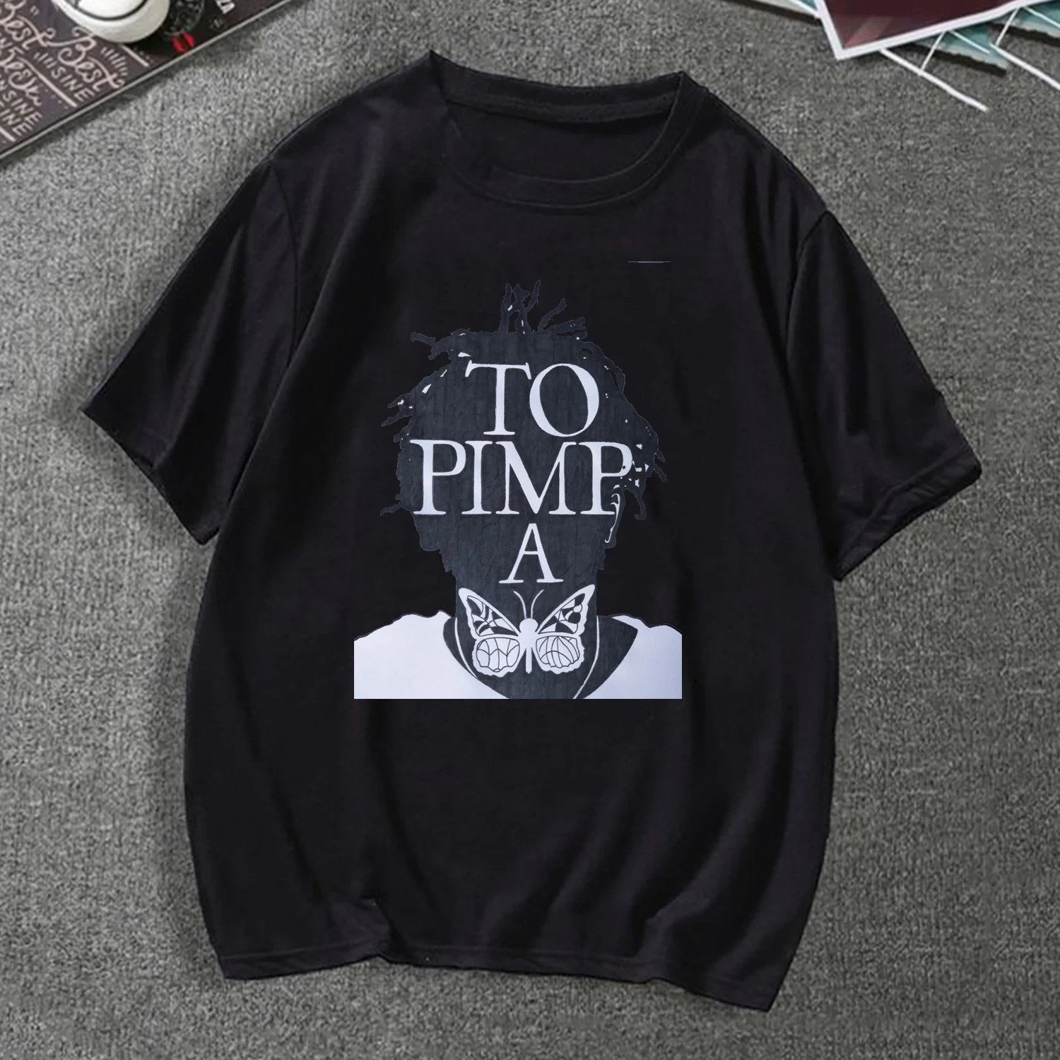 Fahiopn Rapper TOPMPA Kendrick Lamar Art Print T Shirt Mens Fashion Hip Hop T-shirt Short Sleeve Tees Unisex