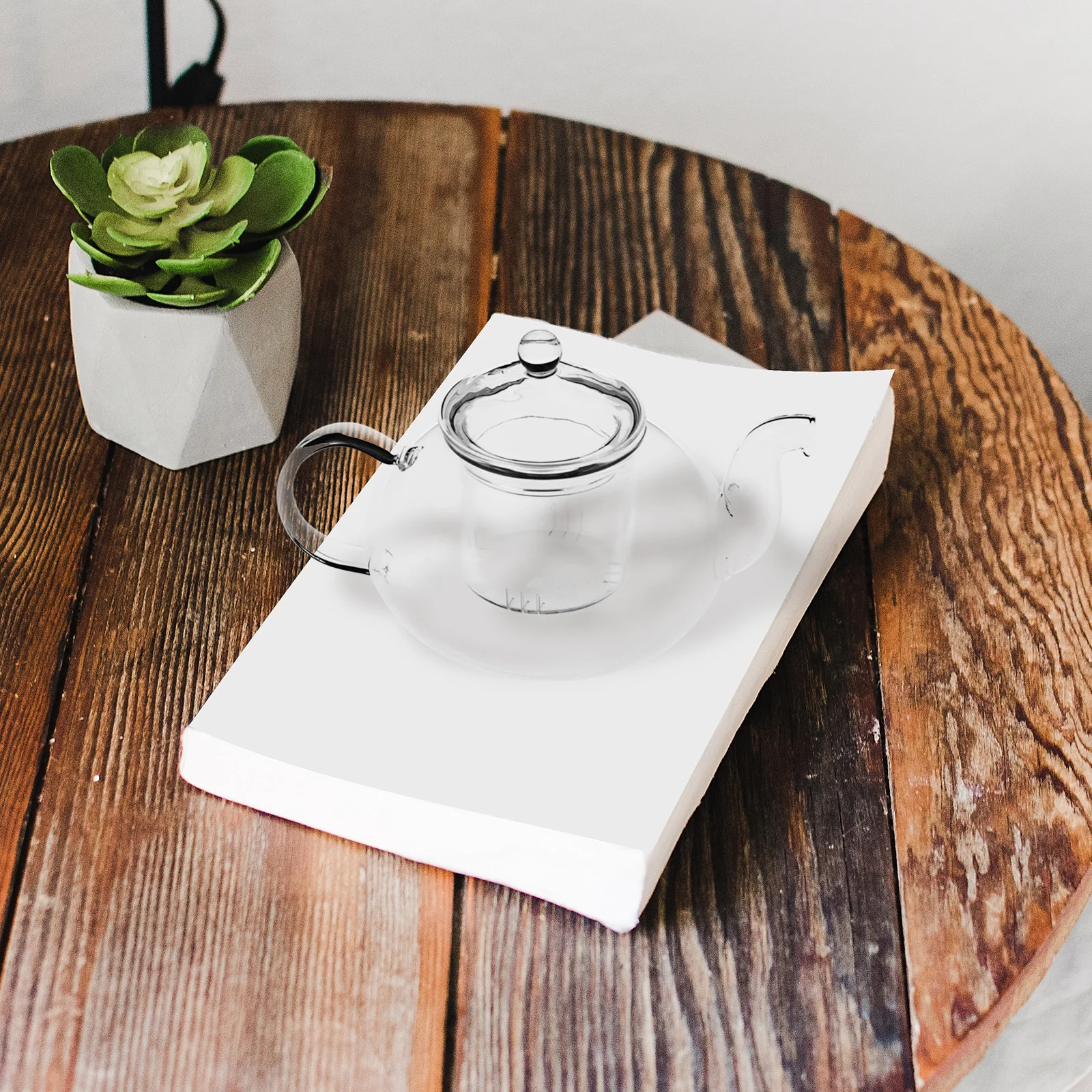 

Heat Resistant Glass Teapot Small Elegant Clear Tea Kettle Modern Design Strainer Suitable Home Office Loose Leaf Blooming Tea