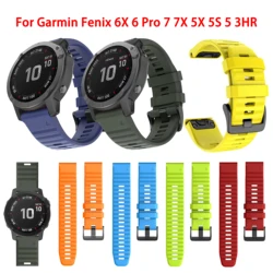 for fenix 6 Pro 7 5 Plus 22 20 26mm Strap Silicone QuickFit for Garmin fenix 6X Pro 7X 5X 6S 7S Forerunner 935 945 3HR Bracelet