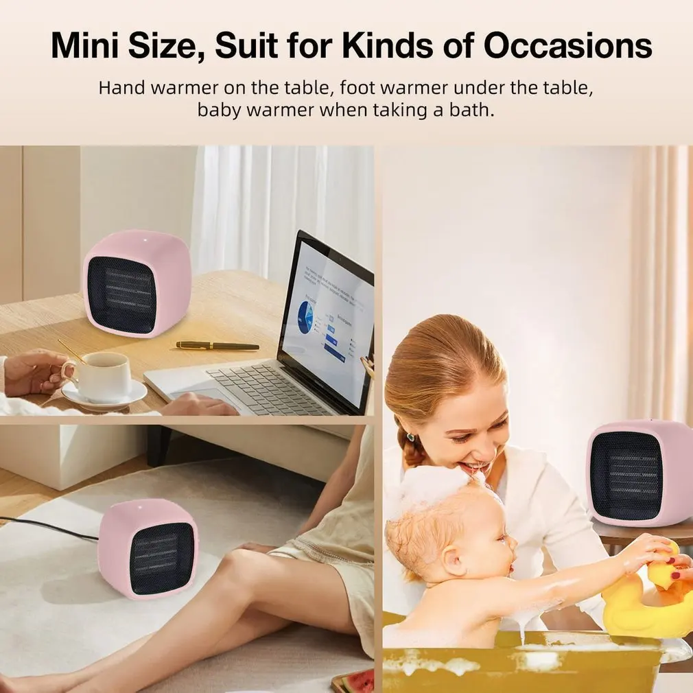 Heater 2 Seconds Fast Heating Compact Portable Adjustable Thermostat Control Overheat Protection Low Noise Heater