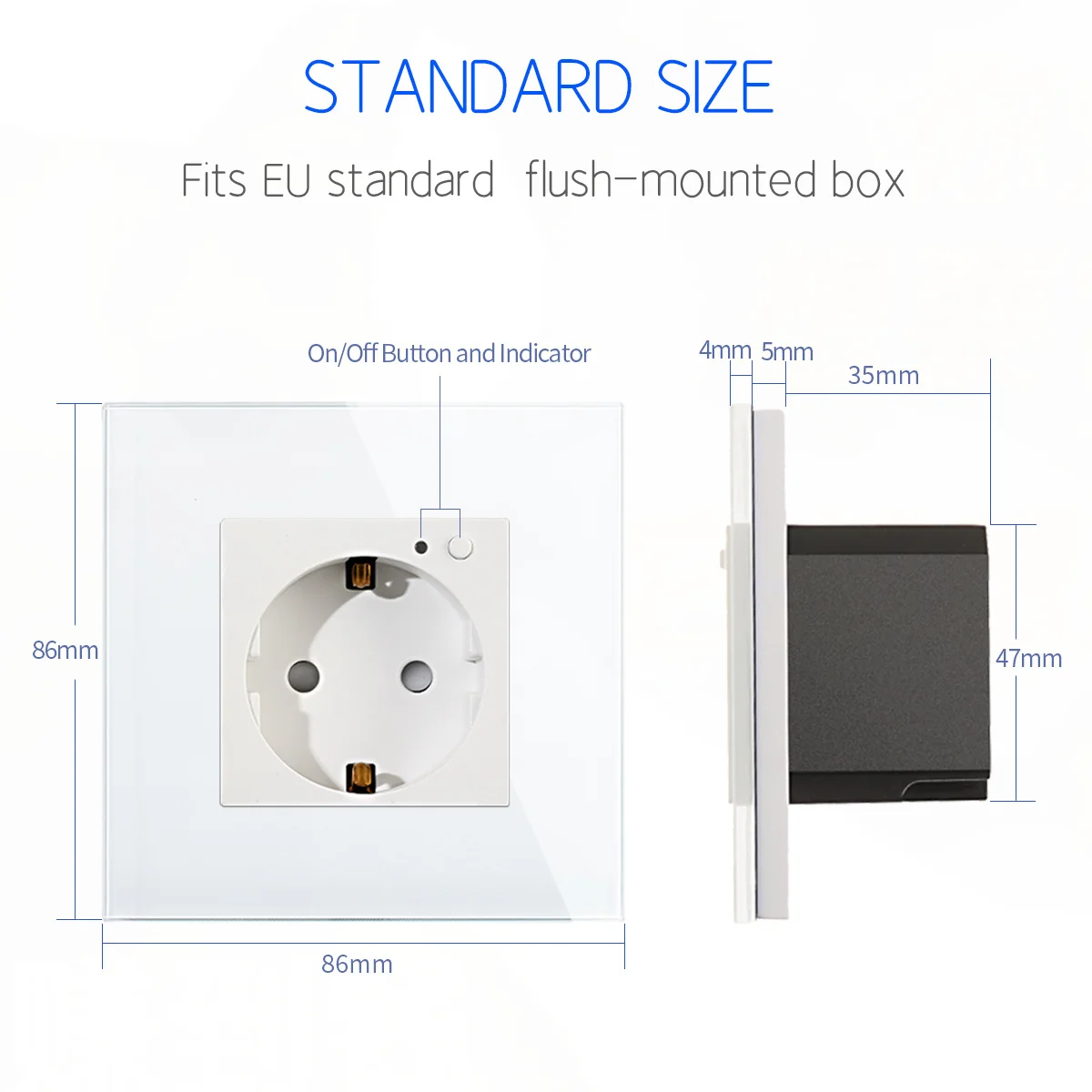Smart Wifi Socket EU Standard Smart Wall Socket 16A 100V-240V White Black Gloden Crystal Glass Panel For Smart Home