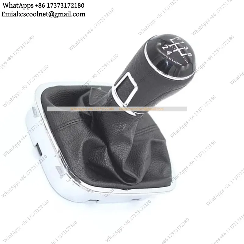 JS01 5 Speed Gear Shift Knob Lever Boot Gaitor Black Leather Set For Golf 5 6 Jetta V VI Scirocco POLO 2013-2021 VENTO 2013-2021
