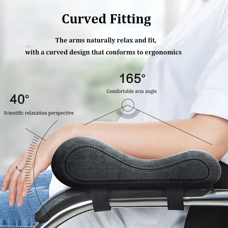 2 Pcs Chair Armrest Pad Computer Gaming Chair Elbow Support Cushion Forearm Pressure Relief Latex Memory Office Chair Pillow