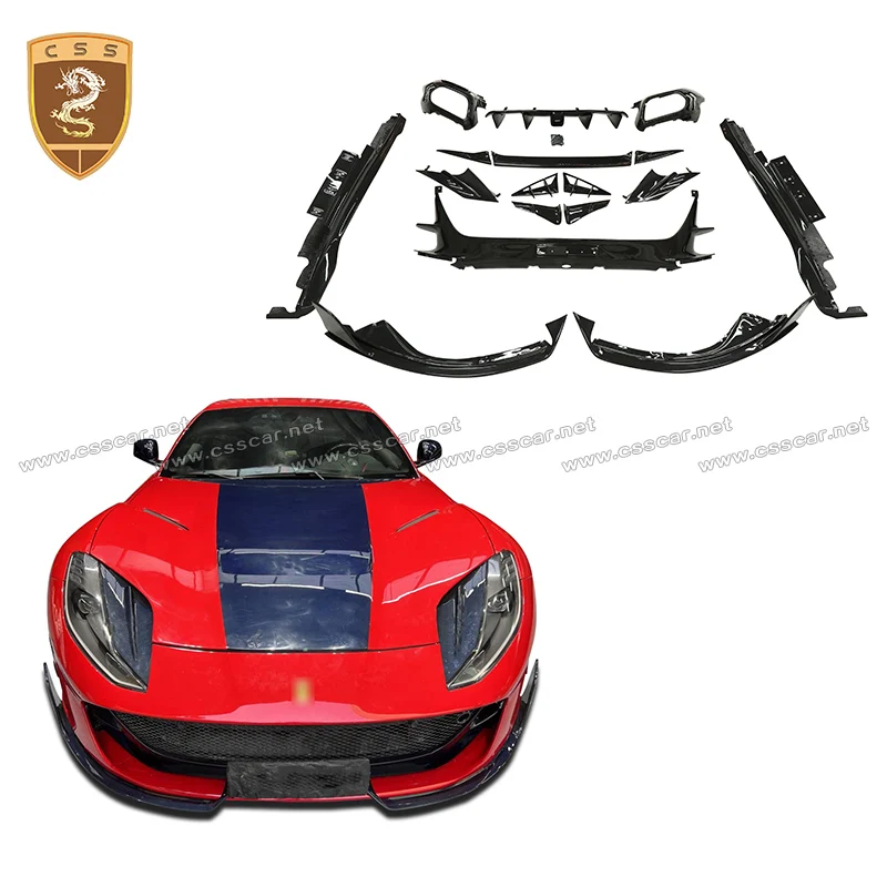 For Ferrari 812 GTS 2017-2020 Dry Carbon Fiber MSY Style Car Bumper Lip Diffuser Protect Side Skirt Wrap Angle Tuning Bodykits