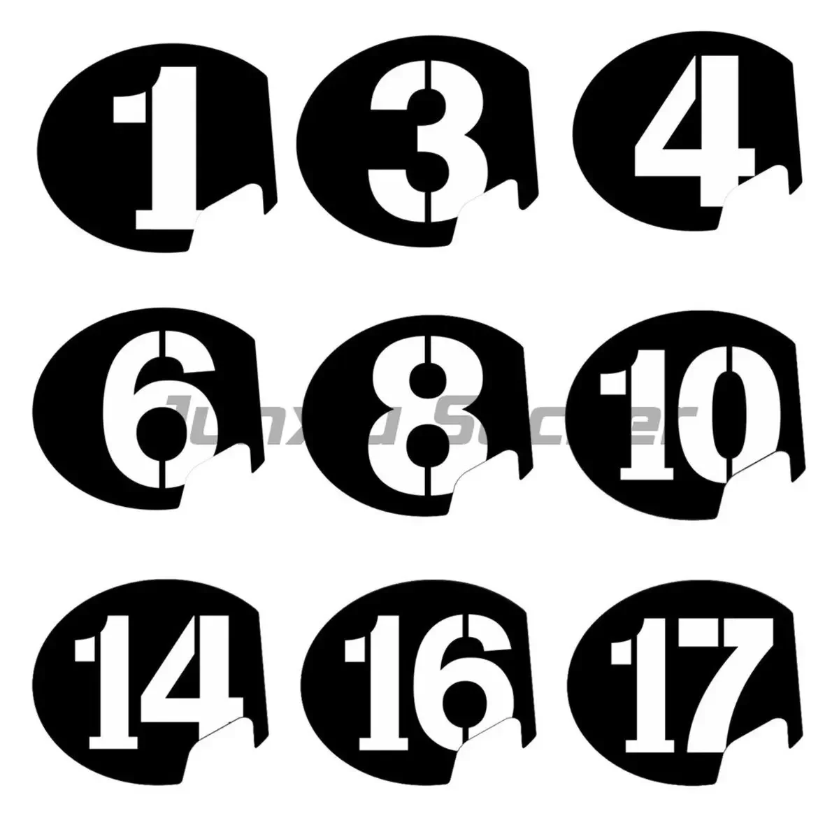 

Motorcycle Decal Number 1 To 18 Number Sticker Window Sticker Bumper Racing Laptop Helmet Trunk Wall Vinyl Sticker