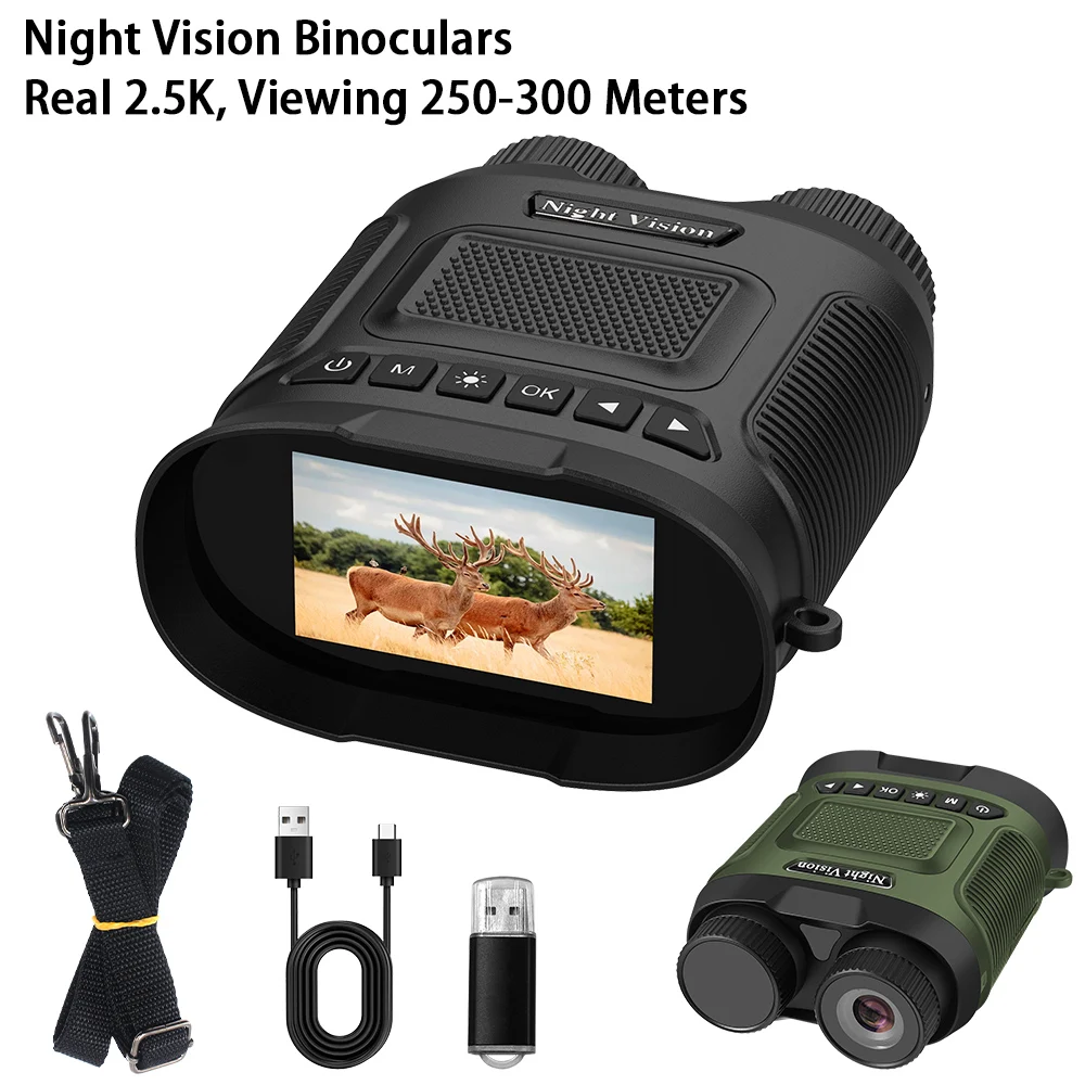 

New 2.5K Night Vision Goggles Full Color Waterproof 850nm Infrared Illuminator Digital Night Vision Binoculars Camera DT29