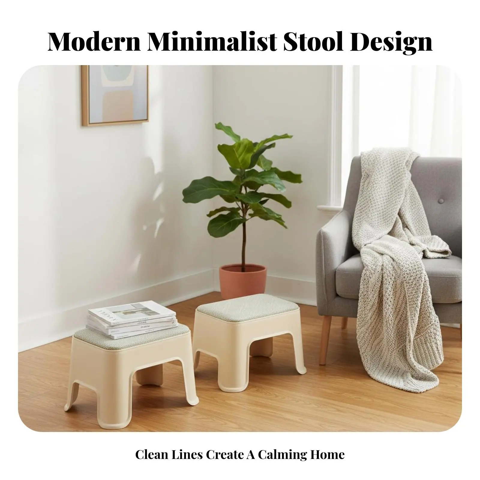 

Cushionedded Step Stool Soft Cushisingled Top Rectangular Cushionedded Footstool Anti-Slip Feet Space-Saving Design for Seniors