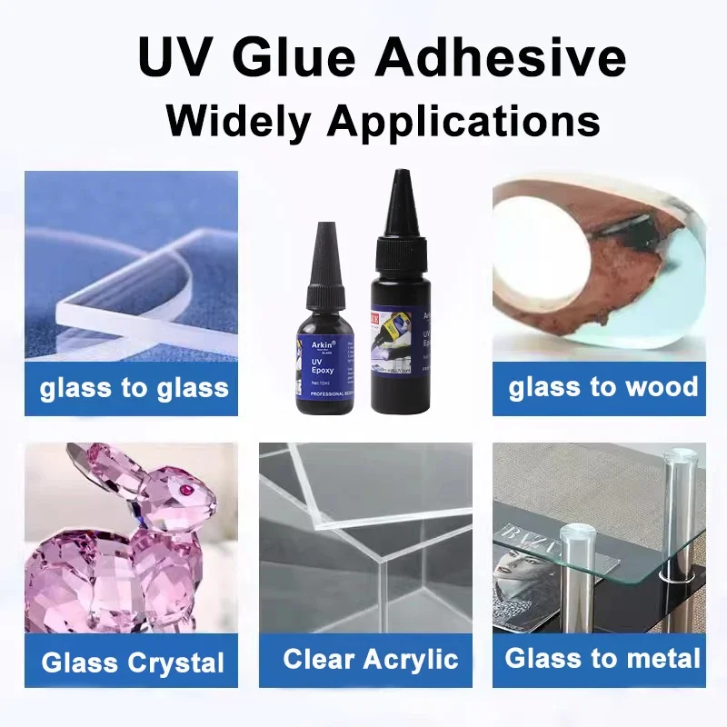 Clear Super Strong UV Glue Flashlight Rhinestone Glass Metal Acrylic Plastic DIY Craft Scrapbooking Fly Tying Epoxy Adhesive Kit