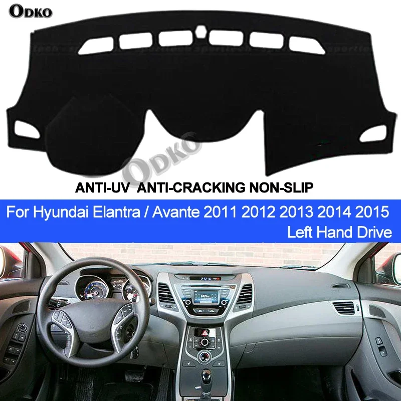 Car Dashboard Cover For  Hyundai Elantra Avante 2011 2012 2013 2014 2015 Dash Mat Dashboard Pad Carpet Anti-UV Anti-slip