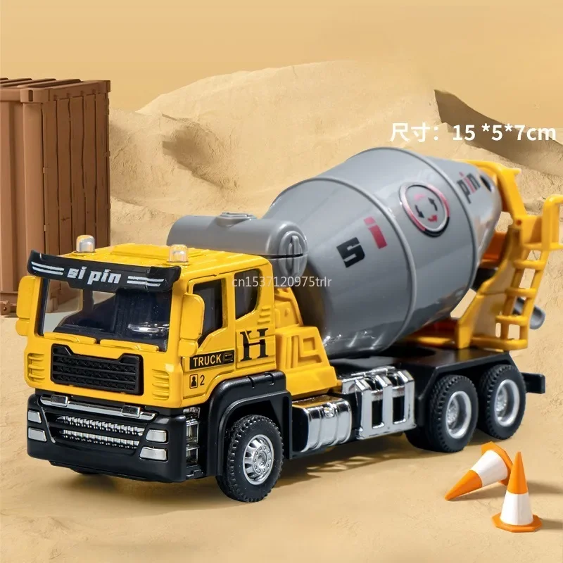 Diecast Engineering Vehicle Fire Engine Excavator Mixer Dump Car Model Simulation Alloy Head Dumper Tanker Toys for Kids Boy