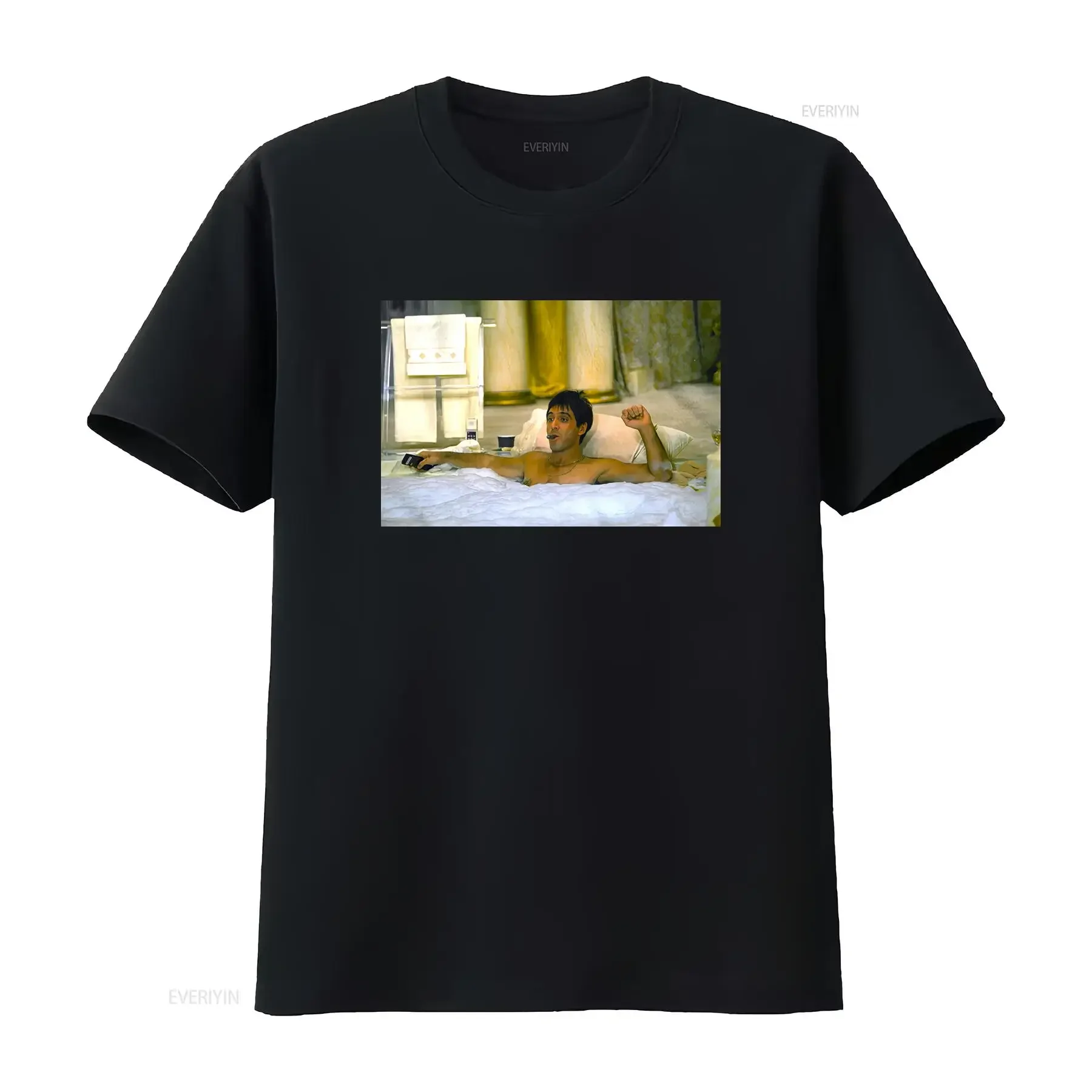 Scarface Tony Montana Bubble Bath Men's T Shirt Clean Gangster Cuban Mafia vintage Washed homme streetwear