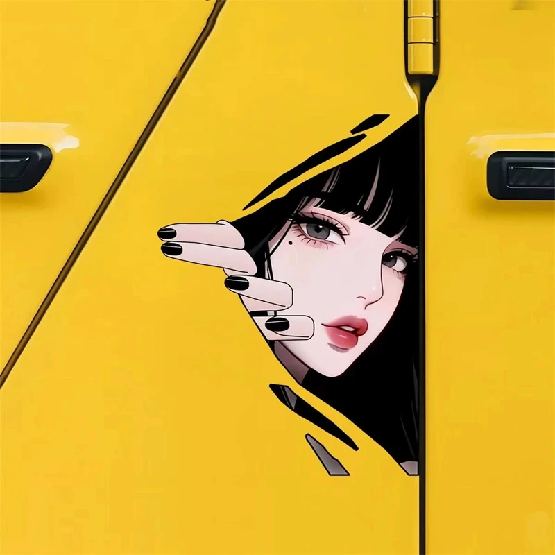 Surprise&Cute Eye Kill Girl Anime Peeking Eyes Sticker Multicolor Waterproof Vinyl Decal for Car Motorcycle Helmet Laptop Decor
