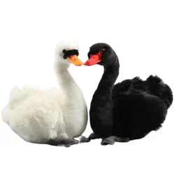 Simulation Animal  Swan Plush Toy Lifelike Swan 25 CM  10'' Penguin 22 cm Soft DollsRealLife Black White Swan Peluche Dolls Kids