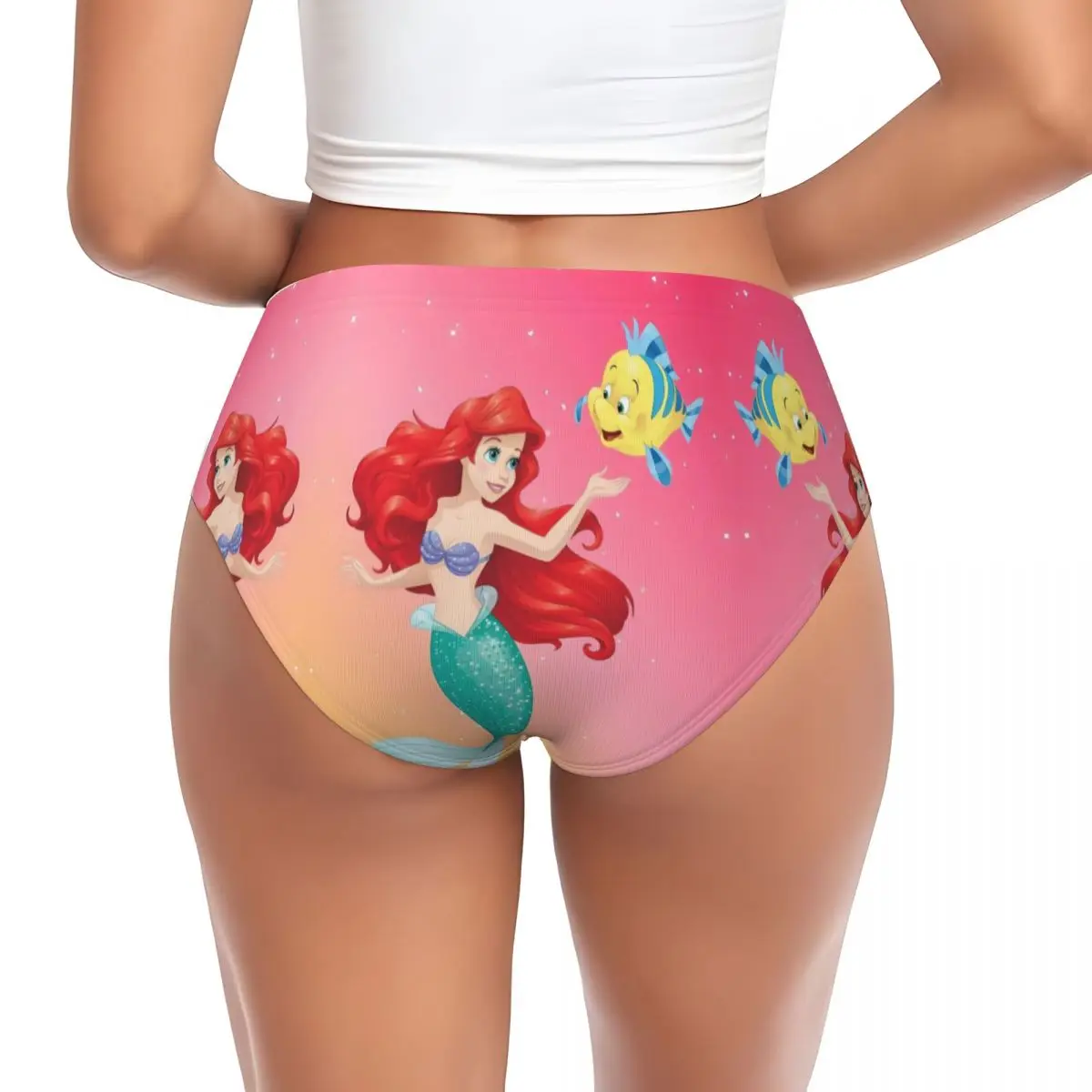 Calcinha feminina personalizada The Little Mermaid Manga Conforto Filmes Ariel Cuecas