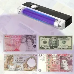 Handheld LED Money Detector Currency Detector Violet Torch Lamp Counterfeit Fake Banknotes Cash Checker for US Dollar Bill Euro