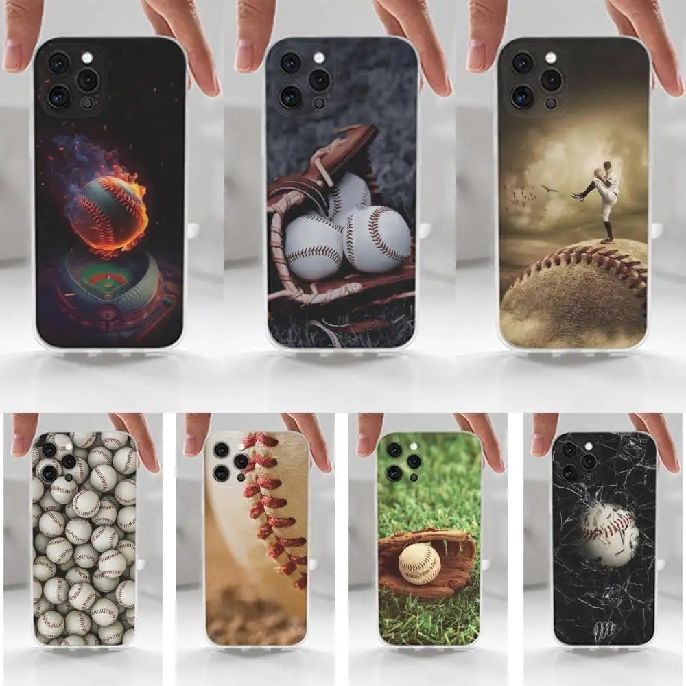 

Aports Baseball Phone Case For iPhone 16,15,14,13,12,11 Plus,Pro,Max,XR,XS,X,7,8 Plus,SE,Mini,Transparent,Silicone Case