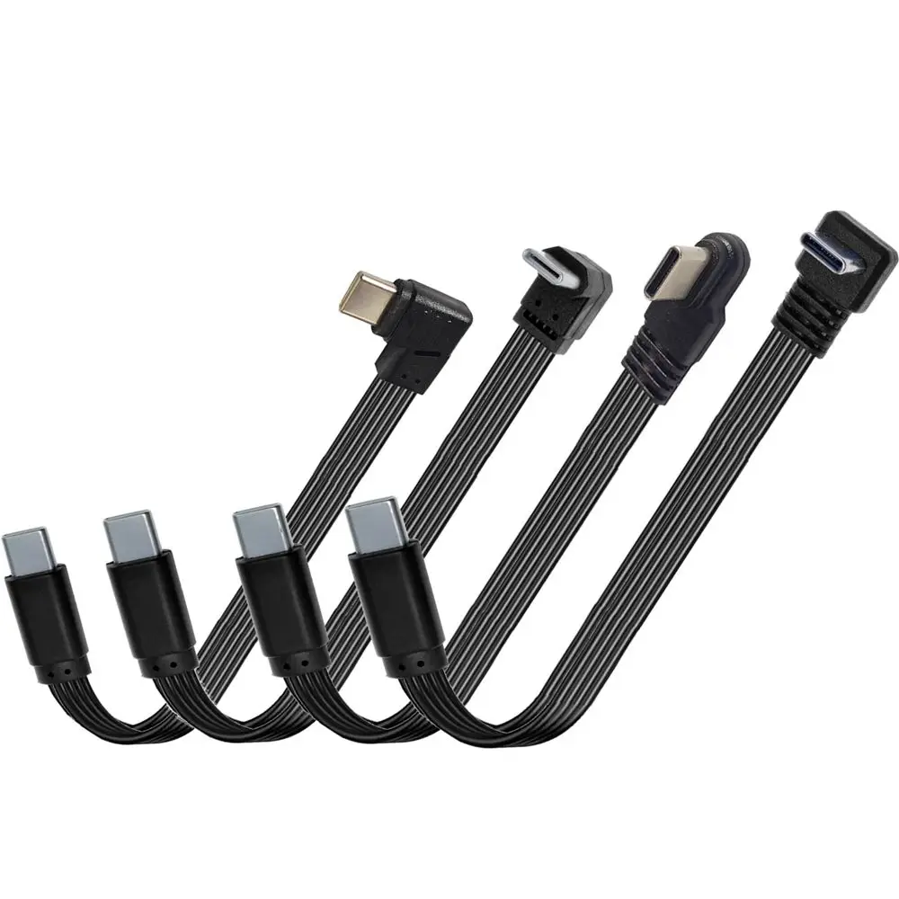 

0.1m-1m Type-C data cable elbow forming flat high flexibility Type-C male to female support PD fast charging power supply line