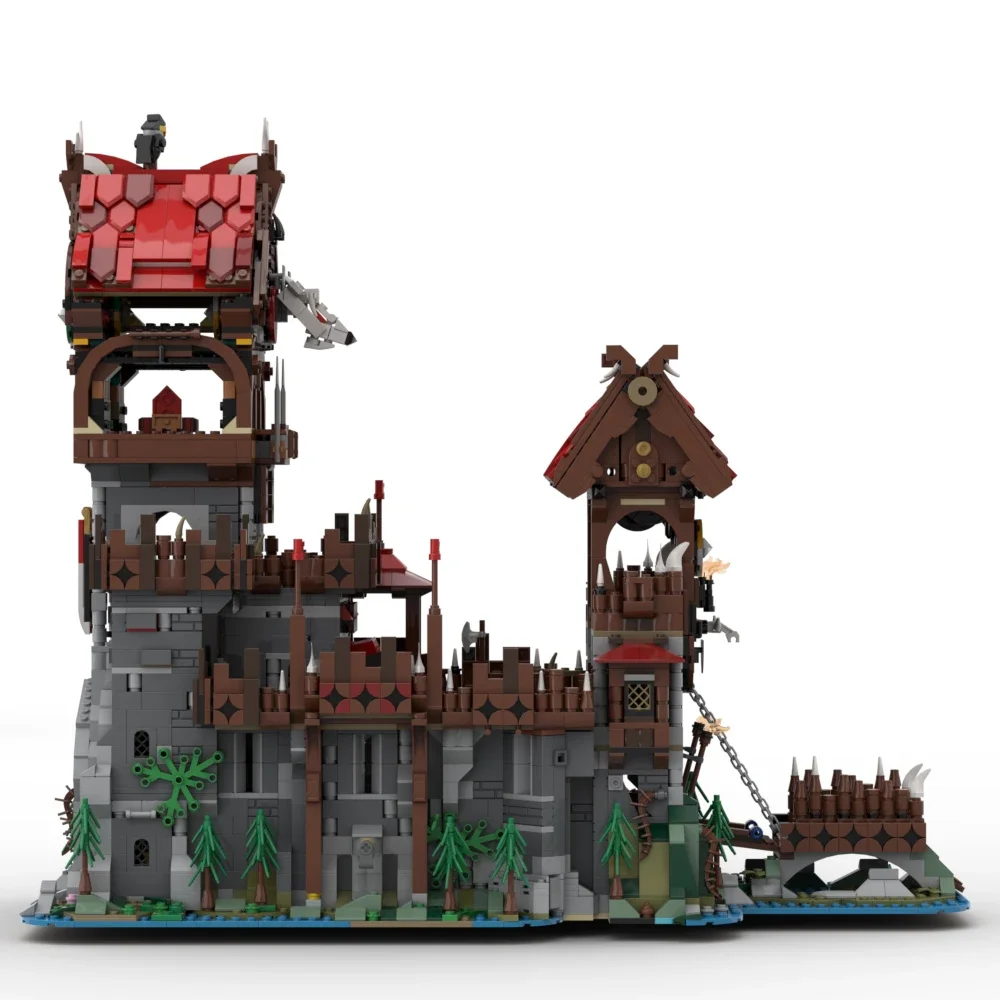 MOC สถาปัตยกรรมยุคกลาง Wolfpacked Tower เรือ Building Blocks ชุดเกมปราสาทคลาสสิก House DIY อิฐของเล่นสําหรับของขวัญเด็ก