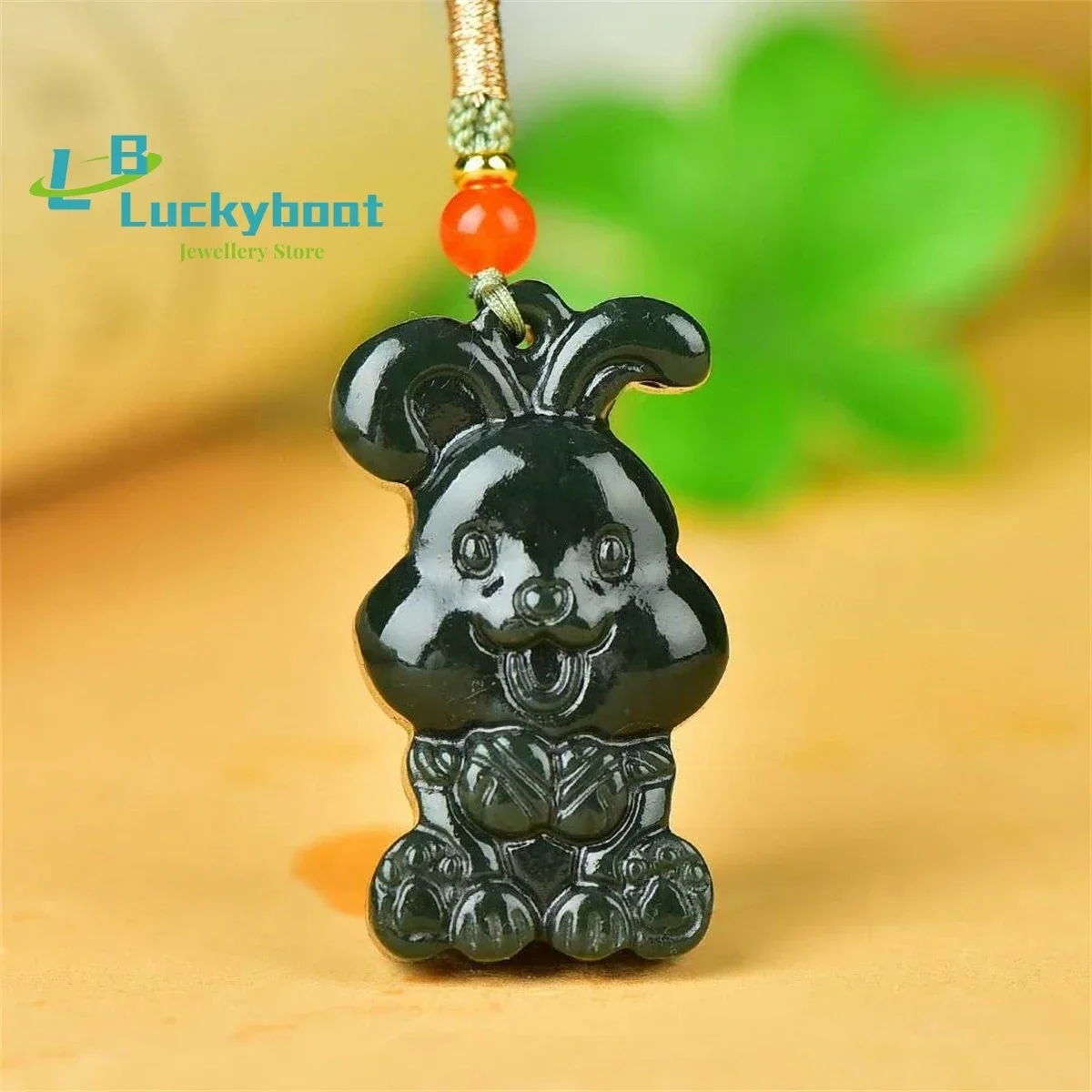Natural Hotan Jade Lucky Rabbit Pendant Simple and Generous Personality Fine Fashion Versatile for Men and Women