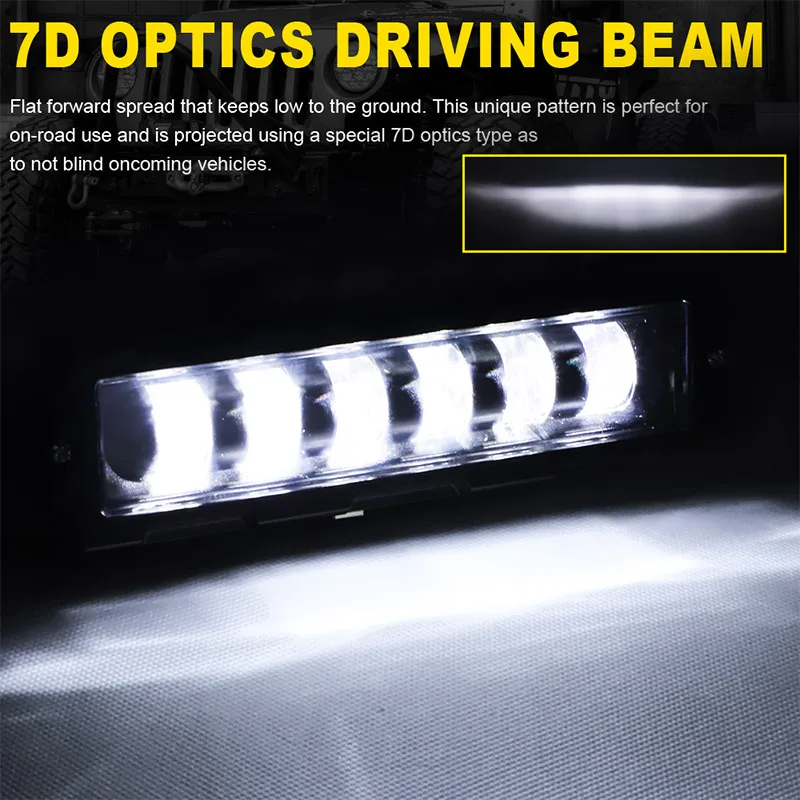 6 inch 6D 7D LED Light Bar LED Work Fog Driving Lamp Headlights Bar Off Road White 12V 24V For Car Truck ATV Motorcycle SUV 4WD