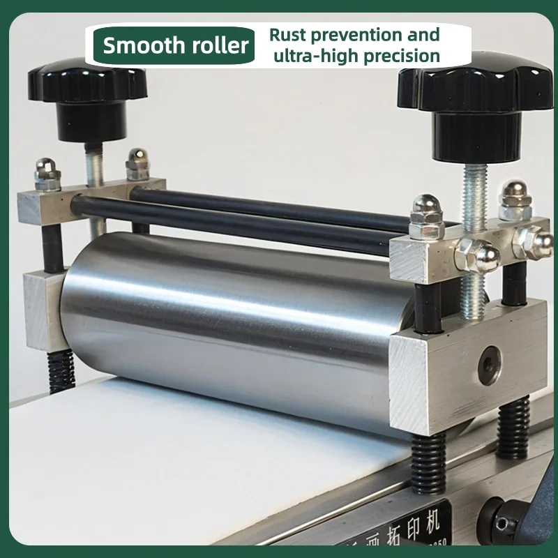 Manual Block Printmaking Machine Anti-Slip Hand Crank Adjustable Clearance Curved Base Portable Plate Transfer Equipment