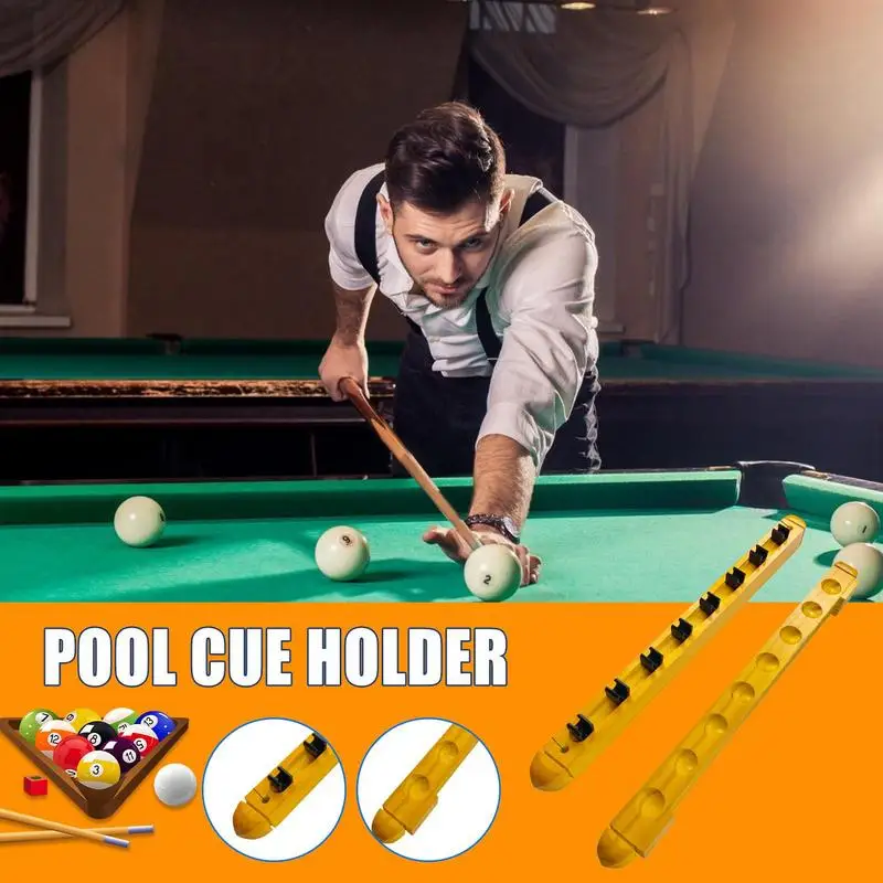 Billiard Cue Racks 2pcs Pool Cue Wall Rack Wooden Compact Pool Stick Holder For 8 Cues Sticks Storage Billiards Lovers Prevent