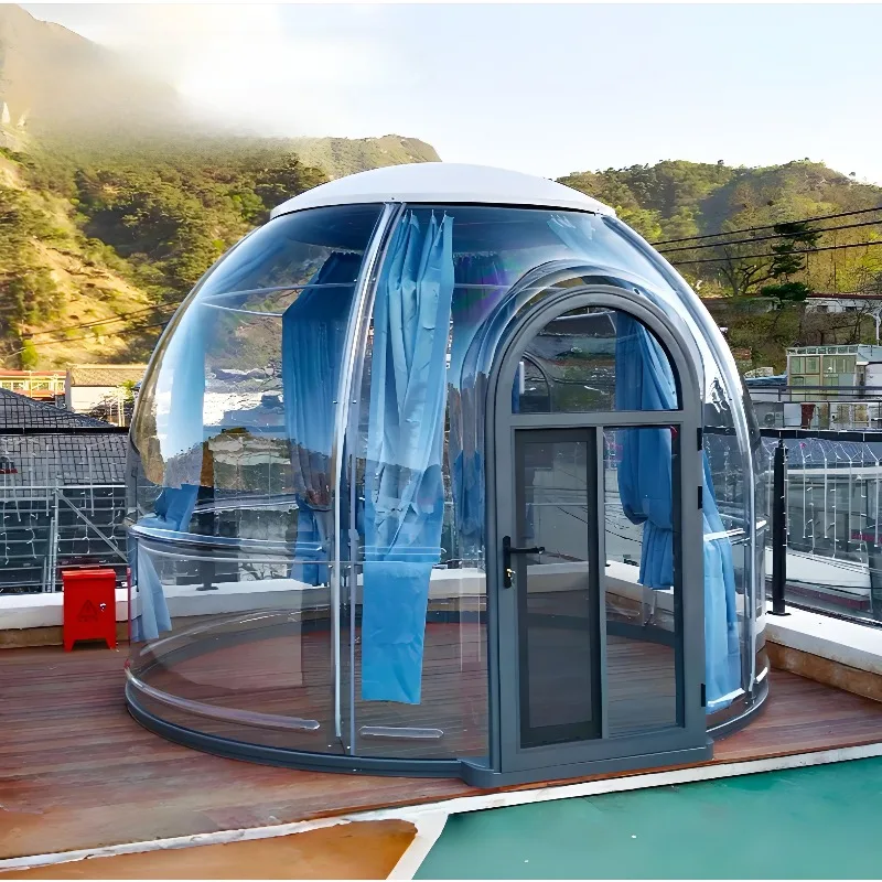 Outdoor PVC Inflatable Dome House Bubble Tent for Glamping Resort Camping Hotel Backyard Transparent Shelter Use