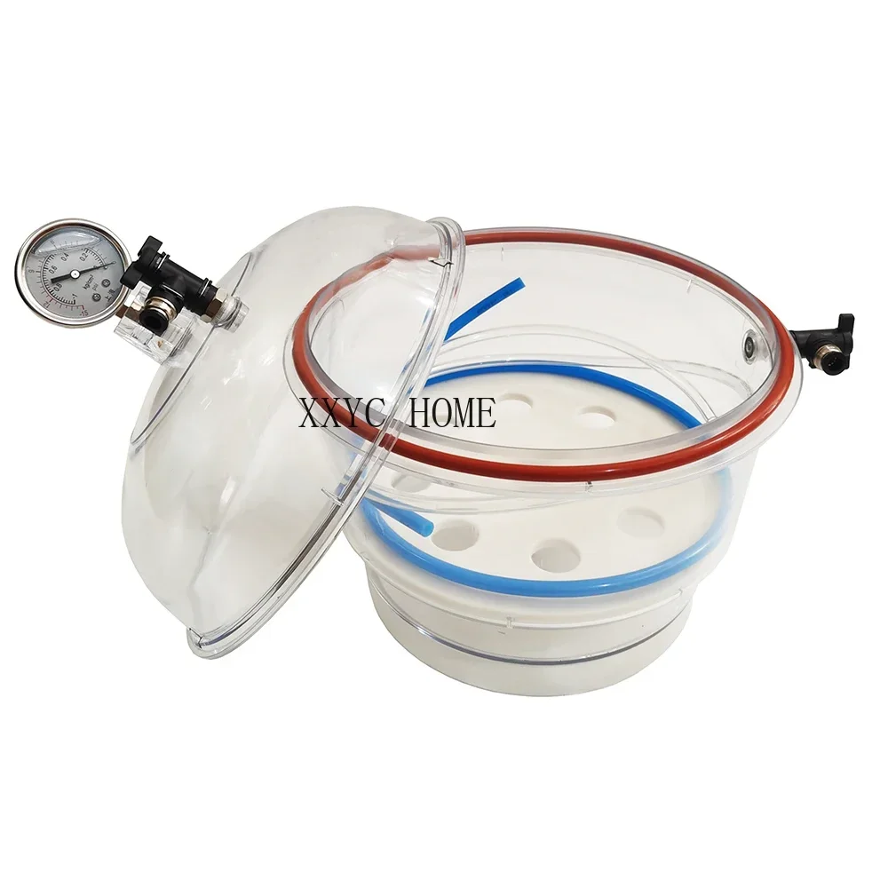 

250MM Polycarbonate Plastic Vacuum Dryer Laboratory Dryer Transparent Vacuum Drying Apparatus Double Valve With Pressure Gauge