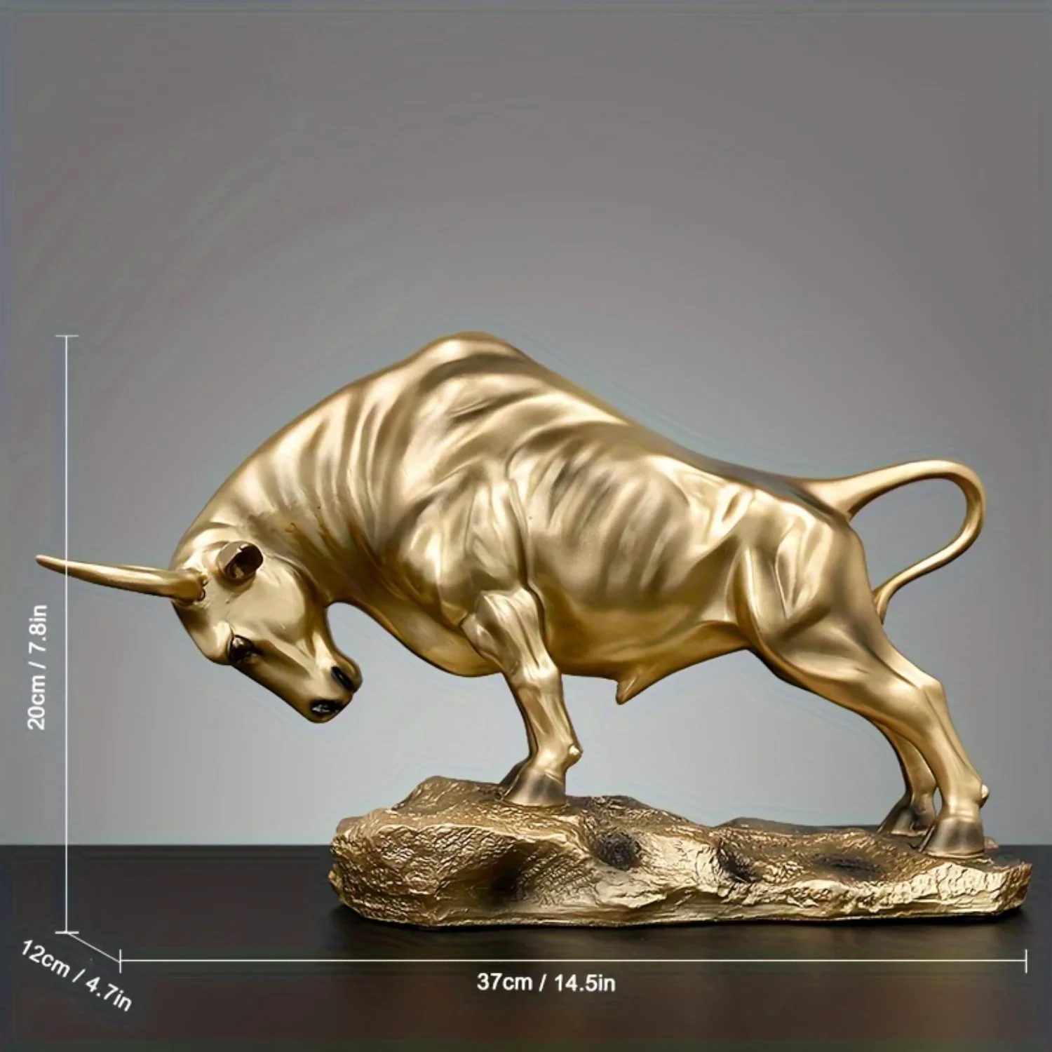 Handcrafted One Box Golden Bull Bullfight Statue - Premium Holiday Decor & Eid Al-Adha Mubarak Gift