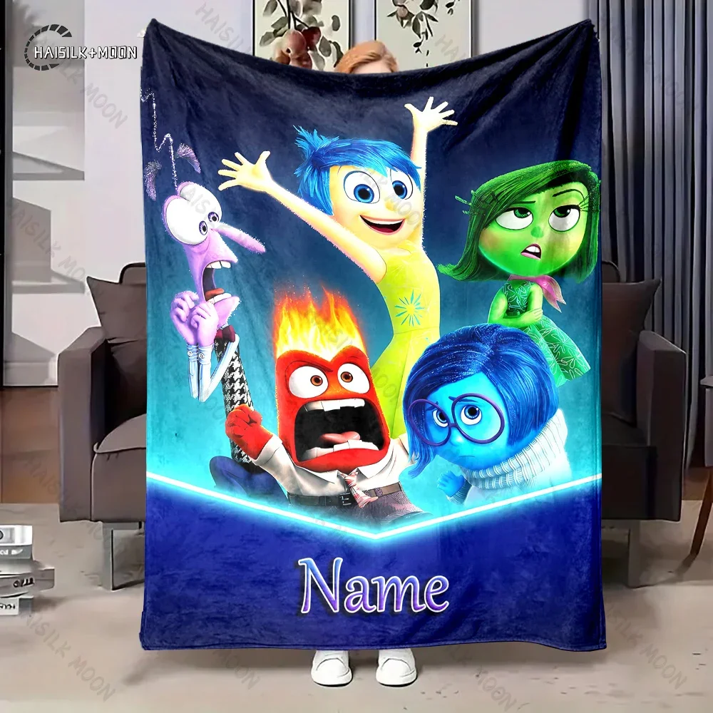 Custom Name Personalized Blanket Disney Inside Out Print Adult Children Warm Blanket and Comfortable Blanket Holiday SpecialGift